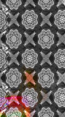 Raster Modaya uygun kumaş deseni. Tarafsız ve gri renkli şirin çiçek desenleri. Düz Çiçek Elementleri Tasarımı. Renkli Bahar Teması çizim şablonu.