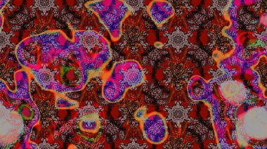 Düz Çiçek Elementleri Tasarımı. Renkli Yaz Temalı eskiz kalıbı. Kırmızı ve kahverengi renkte çiçekler. Çiçekli retro deseni çiz.