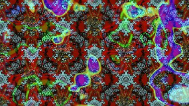 Kabile sanatı boho baskısı, klasik çiçek arkaplanı. Arkaplan dokusu, duvar kağıdı, kırmızı ve kahverengi renkli çiçek teması. Soyut etnik raster çizim kalıbı.