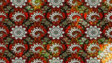 Küçük çiçekteki sevimli çiçek deseni. Güzel kumaş deseni. Güzel karalamalı çiçek desenli çizim. Raster illüstrasyonu.