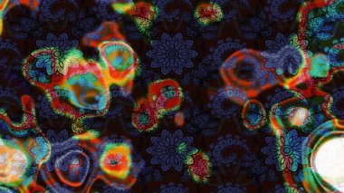 Yapraklı çizim şekli. Poster ya da kapak için arka plan. Şirin, zarif çiçekler Raster illüstrasyonu. Davetiye ve kartpostal tasarımı için dekoratif çiçek unsurları. Tekstil için figür.