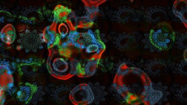 Raster Hip kumaş deseni. Eskiz Vintage Çiçek Deseni.