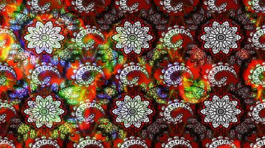 Raster çiçek desenli çiçek deseni, yapraklar, dekoratif elementler, sıçrama, lekeler, el çizimi kontur çizgileri ve Doodle çizim stili, grafik raster çizim çizimi.