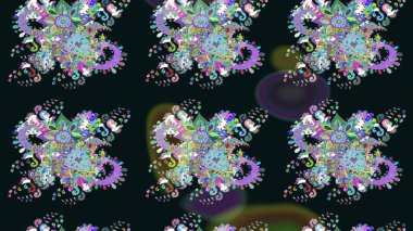 Gri ve mavi renkte çiçekler. Raster illüstrasyonunda çiçek deseni çizimi.