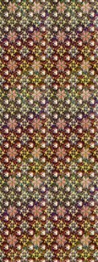 Düz Çiçek Elementleri Tasarımı. Renkli Bahar Teması eskiz kalıbı. Kahverengi ve bej renkli çiçekler. Raster illüstrasyonunda çiçek deseni çizimi.