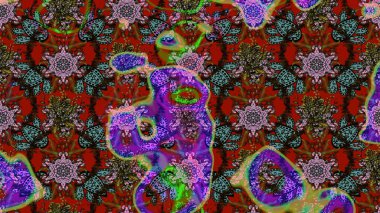 Kahverengi ve kırmızı renkte çiçekli çiçek deseni. Suluboya tarzında kahverengi ve kırmızı renkte çiçekler.