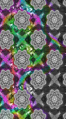 Düz Çiçek Elementleri Tasarımı. Eskiz klasiği. Renkli Bahar Teması eskiz kalıbı. Raster Şirin kumaş deseni.