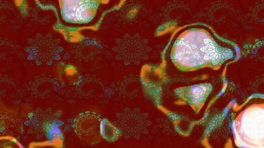 Küçük çiçekteki sevimli çiçek deseni. Güzel kumaş deseni. Güzel karalamalı çiçek desenli çizim. Raster illüstrasyonu.