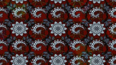 Siyah ve kırmızı renkte çiçekler. Çiçekli karalama şeklinde Raster çiçek deseni. Yumuşak, bahar çiçekli arka plan.