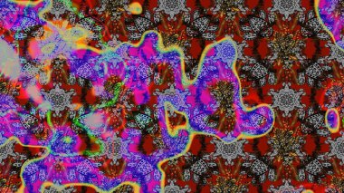 Gri ve kahverengi renkli parlak çiçekli halı deseni.