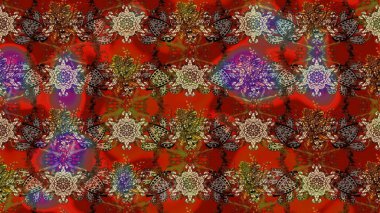 Eski moda arka plan. Raster illüstrasyonu. Kıvırcık, parlak örgü. Çiçek çelengi. Desen, çizim, çiçek sınırı. Güzel, pürüzsüz kumaş, tuval..