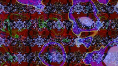 Küçük çiçekli basit bir çiçek çizimi. Kahverengi ve kırmızı renklerde sevimli çiçekler. Raster illüstrasyonu. Moda baskısı, albüm, ambalaj kağıdı, duvar kağıdı için zarif dekoratif süslemeler..