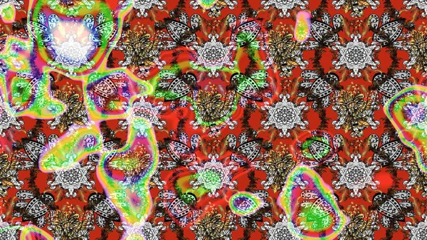 Düz Çiçek Elementleri Tasarımı. Raster. Renkli Bahar Teması çizim şablonu.