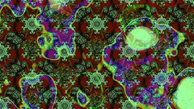 Çiçekli karalama şeklinde Raster çiçek deseni. Yeşil ve gri renkli çiçekler. Nazik, sevimli çiçek arkaplanı..