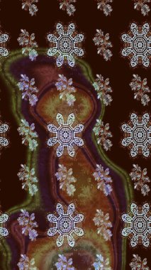 Soyut etnik raster çizim kalıbı. Arkaplan dokusu, duvar kâğıdı, çiçek teması, tarafsız ve kahverengi renkler. Kabile sanatı boho baskısı, klasik çiçek arkaplanı.