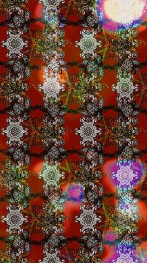 Eskiz geçmişi. Miles Fleur, süslü püslü bir süs. Kumaş, tekstil, duvar kağıdı baskısı için. Raster illüstrasyonu. Eski usul. Tomurcukları papatya çiçekleri olan sevimli bir çiçek deseni..