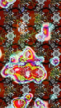 Suluboya çiçekli çiçek deseni. Raster illüstrasyonu. Kahverengi ve gri renkli güzel tekstil.