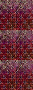 Düz Çiçek Elementleri Tasarımı. Renkli Bahar Teması eskiz kalıbı. Asya tekstil tarzında. Çiçek desenli çizim. Güzel kumaş deseni. Raster illüstrasyonu.