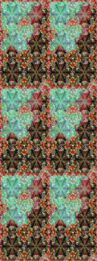 Kabile sanatı boho baskısı, klasik çiçek arkaplanı. Arkaplan dokusu, duvar kağıdı kahverengi ve nötr renklerde çiçek teması. Soyut etnik raster çizim kalıbı.