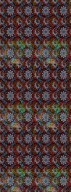 Şirin çiçekli eskiz deseni ve gri ve kahverengi renkli yapraklar, suluboya çiçek deseni, duvar kağıdı, kart ya da kumaş için fayanslı. Raster illüstrasyonu.