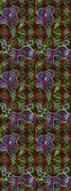 Raster illüstrasyonu. Yeşil ve gri renklerde bahar çiçekleri. Raster çiçek desenli ve çiçekli..