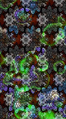 Gri ve siyah renkli çiçekler. Kumaş desenli papatya çiçekleri ayrıntıları.