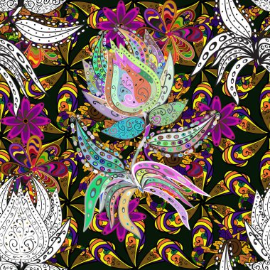 Kalça dokusu deseni. Kusursuz Vintage Çiçek Deseni.