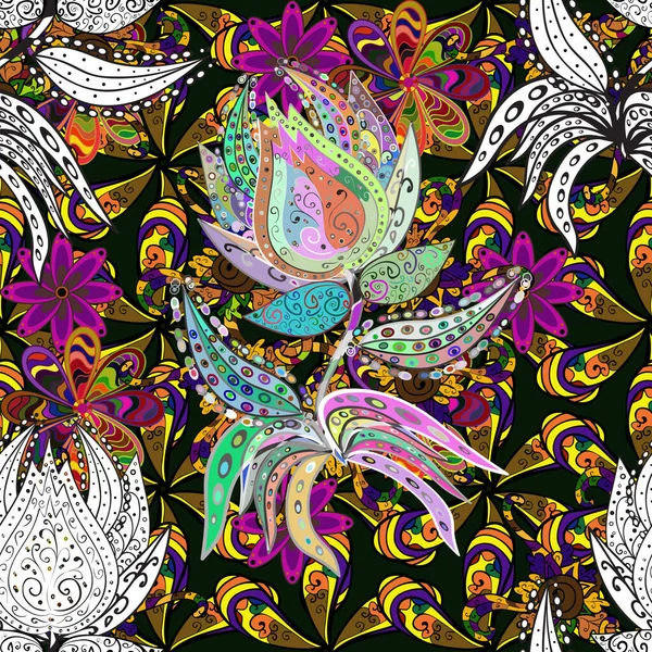 Kalça dokusu deseni. Kusursuz Vintage Çiçek Deseni.