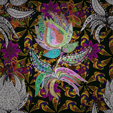 Güzel kumaş deseni. Güzel suluboya çiçek buketi pürüzsüz desen.