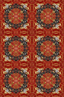 Soyut duvar kâğıdı, ambalaj dekorasyonu. Altın kar taneleri basit, pürüzsüz desen. Kahverengi, kırmızı ve gri renklerde altın desen. Kışın sembolü, Mutlu Noel tatili, Mutlu yıllar 2019.