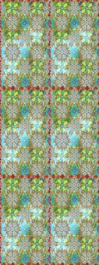 Renkli, pürüzsüz desen. Tarafsız ve yeşil renklerde şirin tekstil tarzında. Çiçek duvar kâğıdı. Raster illüstrasyonu. Çiçek arka planı.