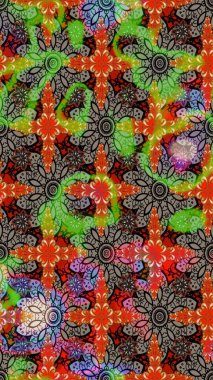 Renkli Yaz Temalı eskiz kalıbı. Bej renkli çiçekler. Raster illüstrasyonundaki çiçek desenli çizim. Düz Çiçek Elementleri Tasarımı.