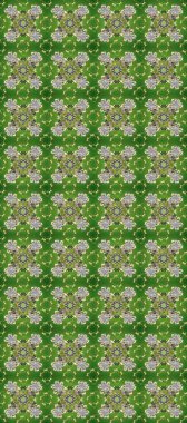 Kusursuz oryantal klasik altın desen. Yeşil, gri ve nötr renklerde altın yinelenen elementler içeren Raster soyut arka planı.