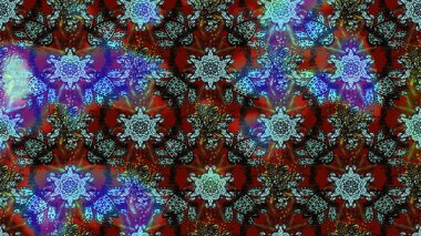 Mavi ve kahverengi renkte çiçekler. Nazik romantik baskı. Bahar mevsimi. Raster güzel bir çiçek deseni çizmiş. Tatil havası..