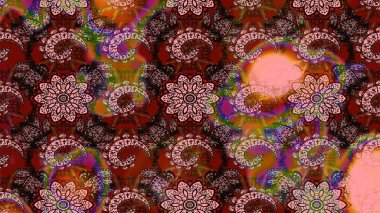 Raster illüstrasyonu. Küçük çiçekli basit bir çiçek çizimi. Moda baskısı, albüm, ambalaj kağıdı ve duvar kağıdı için zarif dekoratif süslemeler. Pembe ve kahverengi renkte şirin çiçekler..