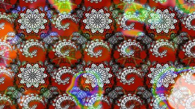 Kahverengi ve gri renkte kahverengi ve gri papatya deseni. Kahverengi ve gri renklerde. Raster illüstrasyonu.