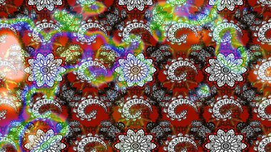 Gri ve kahverengi renkli çiçekler. Düz Çiçek Elementleri Tasarımı. Raster illüstrasyonundaki çiçek desenli çizim. Renkli Bahar Teması çizim şablonu.