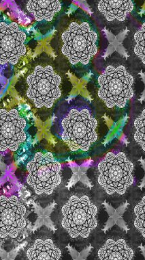 Çiçek tasarımı için inanılmaz bir kolaj cenneti tarzı. Çiçekli zambakların eskiz geçmişi. Parlak çiçekli kolaj çiçekleri yeşil ve gri.