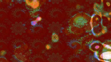 Nazik, yaz çiçekleri kahverengi ve kırmızı renklerde. Raster deseni. Raster illüstrasyonu. Küçük çiçekte sevimli çiçek deseni var..