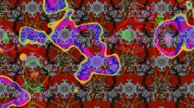 Çiçekli, yapraklı, çiçek desenli eskiz. Raster illüstrasyonu. El çizimi.