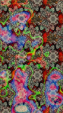 Çiçek desenli eskiz, darbeler, sıçramalar, yaz çiçekleri. Raster illüstrasyonu. Gri ve nötr renkte çiçekler.