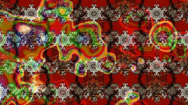 Zarif, parlak ve eskiz kırmızı ve kahverengi desenli. Sabıka baskıları, bebek kıyafetleri, duvar kâğıtları, paket kutuları vb..