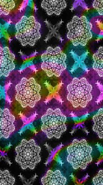 Arkaplan dokusu, duvar kağıdı, mavi ve siyah renkli çiçek teması. Kabile sanatı boho baskısı, klasik çiçek arkaplanı. Soyut etnik raster çizim kalıbı.