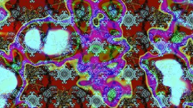 Kırmızı ve mavi renklerde. Küçük çiçekteki sevimli çiçek deseni. Raster illüstrasyonu. Raster deseni. Soyut çiçek çizim kalıbı arkaplanı.