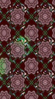 Eskiz Vintage Çiçek Deseni. Raster Kalça dokusu deseni.