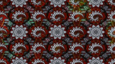 Halk tarzı. Parlak renkli çiçekleri ve siyah ve gri renkli yaprakları olan harika bir çiçek deseni. Moda baskıları için zarif bir şablon. Modern çiçek arkaplanı.