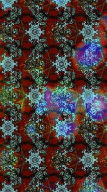 Güzel kumaş deseni. Küçük çiçekteki sevimli çiçek deseni. Güzel karalamalı çiçek desenli çizim. Raster illüstrasyonu.