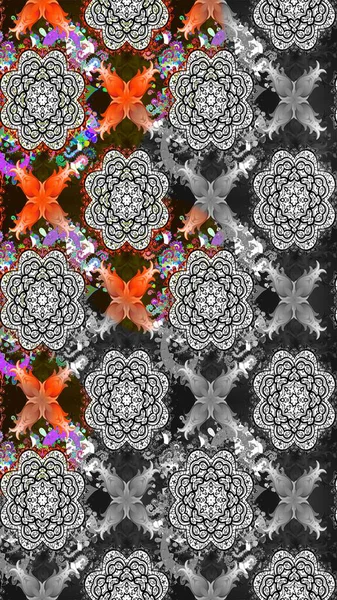 Çiçekli karalama şeklinde Raster çiçek deseni. Kahverengi ve gri renkli çiçekler. Nazik, sevimli çiçek arkaplanı..