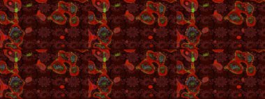 Raster çiçek desenli çiçek deseni, yapraklar, dekoratif elementler, sıçrama, lekeler, el çizimi kontur çizgileri ve Doodle çizim stili, grafik raster çizim çizimi.