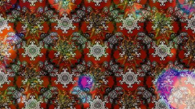 Gri ve kahverengi renklerde. Raster illüstrasyonu. 3D çiçekler, çizim.